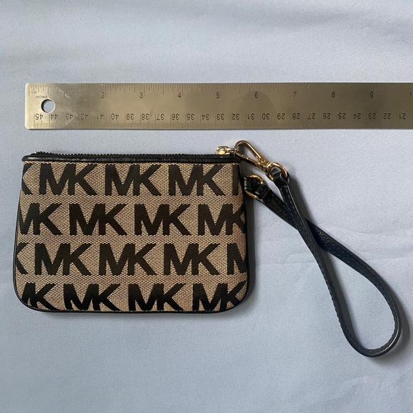 Michael Kors Monogram Logo Fabric Wristlet / Wallet - Brown / Gold - Picture 5 of 5